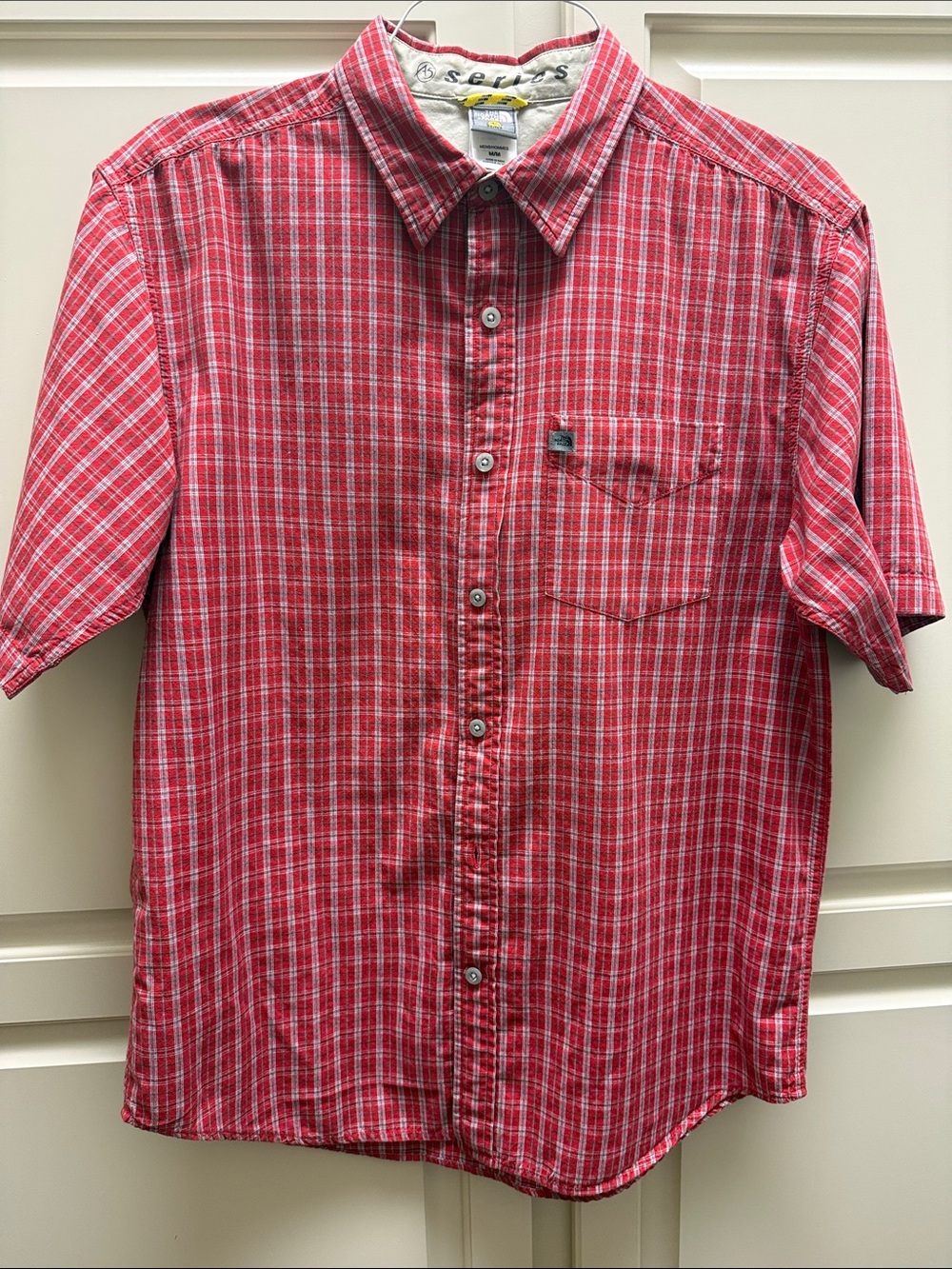 The North Face Red Plaid Short-Sleeve Button-Down Shirt